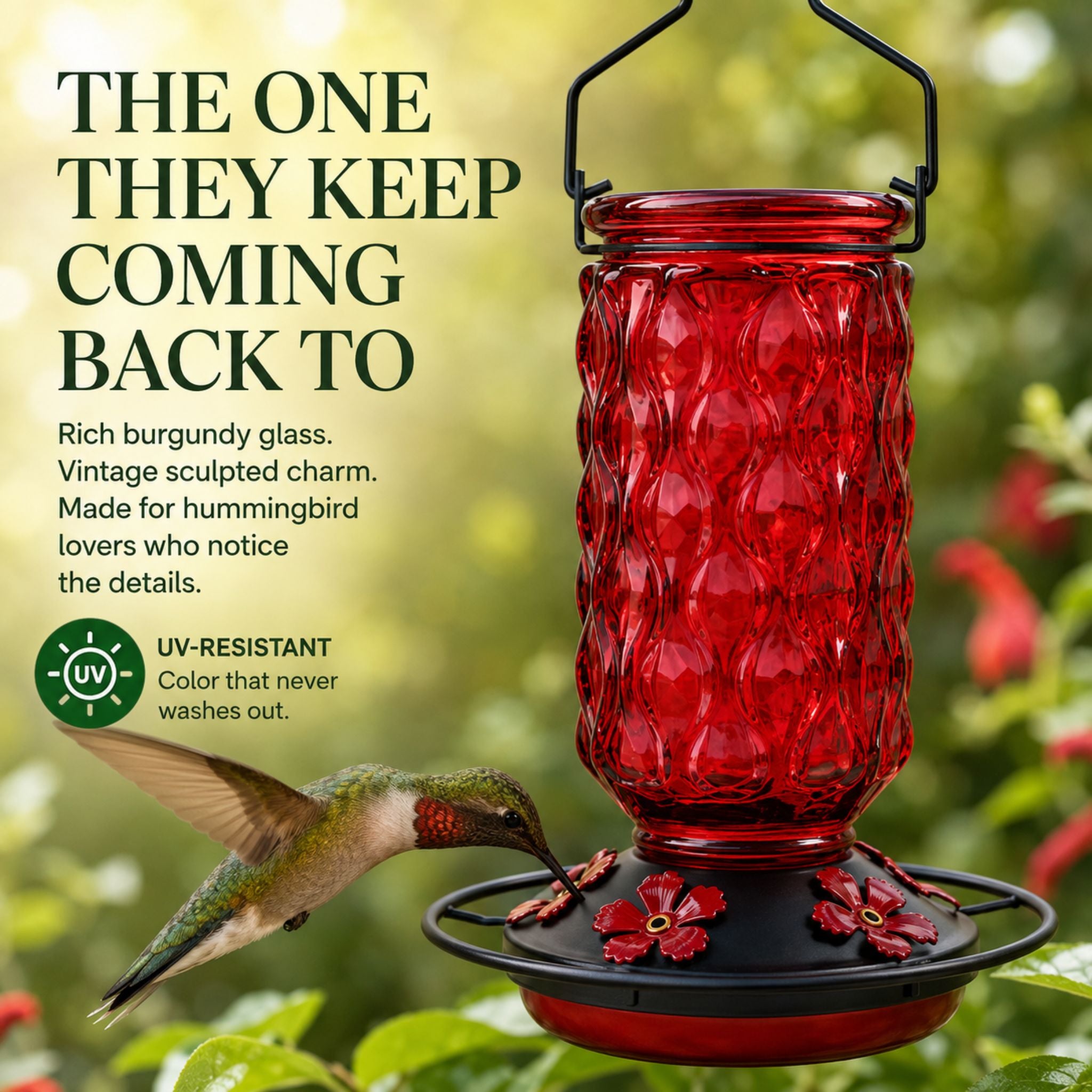 Close up of the full circular perch ring on the Meadowa feeder